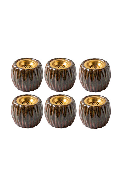 Generic High-quality modern brown ceramic incense burner sets - 6 pieces