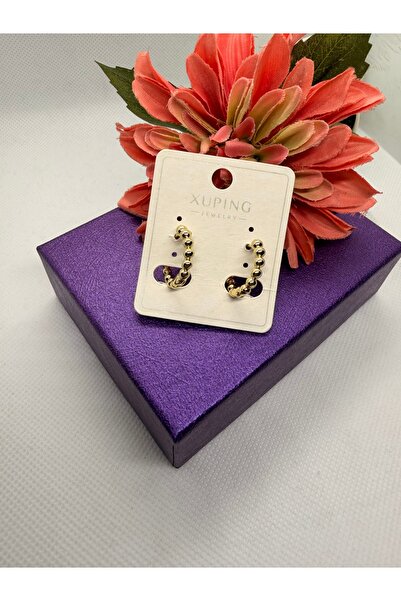 XUPING JEWELRY 14K RENGİ TOP HALKA MODEL ÇELİK KÜPE
