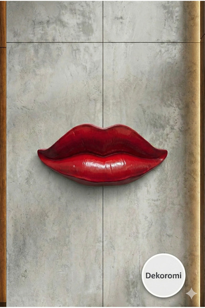 Dekoromi Dudak Duvar Süsü Heykeli Obje ve Biblo (Duvar Panosu) 50cm Genişlik