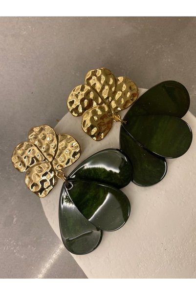 JEWELRY أقراط متدلية بتفاصيل الزهور والأوراق