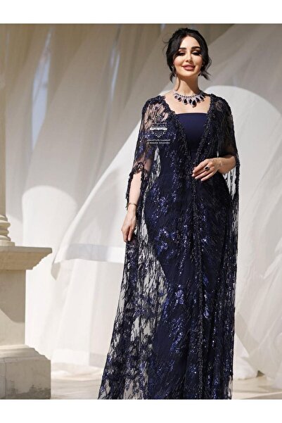 Sweety Fashion Long navy blue dress