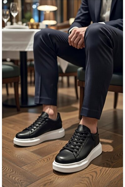 VELLINA Pantofi sport casual cu șireturi, alb, negru, pentru bărbați, cu talp...