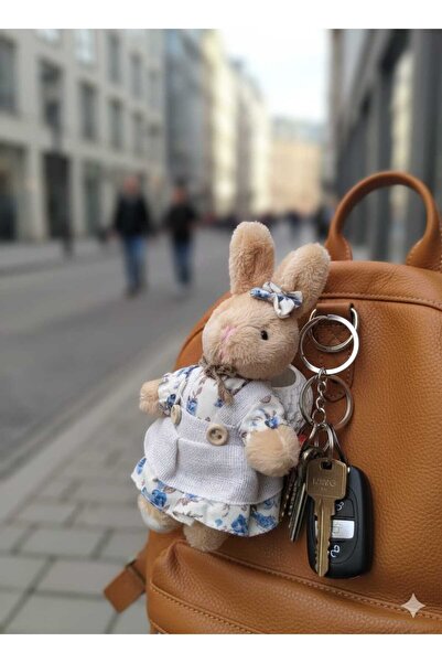 fema aksesuar Inflatable Rabbit Keychain Accessory Milk Coffee (13cm)