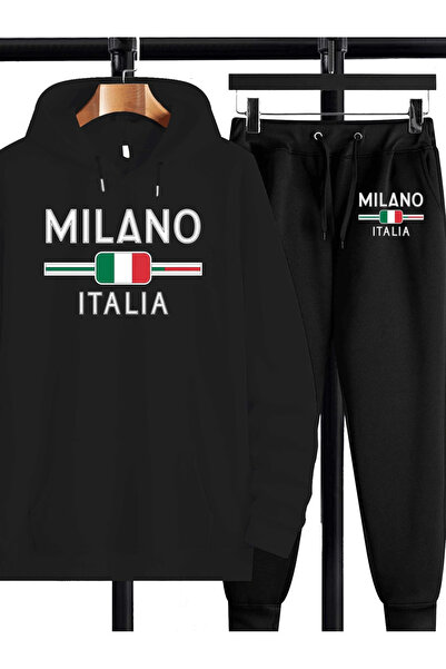 ibibik moda Milano Printed Women'S/Men's Unisex Oversized Hooded Tracksuit Set