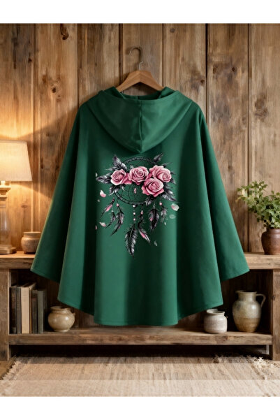 ship master Green Women's Hooded Poncho Cape – Premium Stylish Standard Size