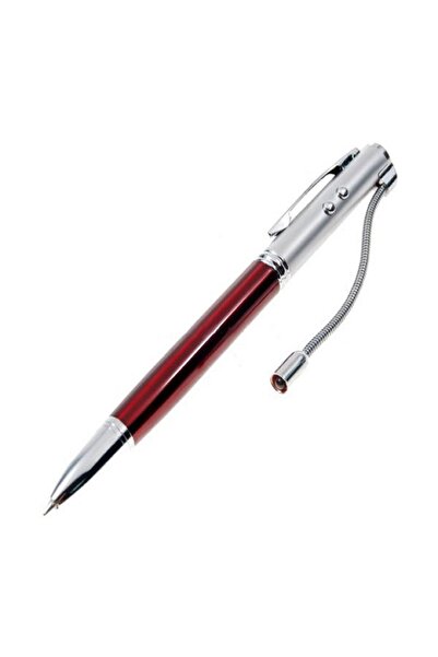 teknom Doktor kalemi led ışıklı kırmızı lazer sunum lazeri metal tükenmez kal...