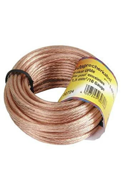 Hama Hoparlör kablosu 2x 1,5mm şeffaf kablo 10 metre