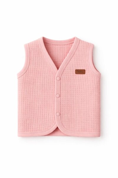 Pure Boutique Vesta bebelusi bumbac texturat cu capse culoare roz pentru somn...