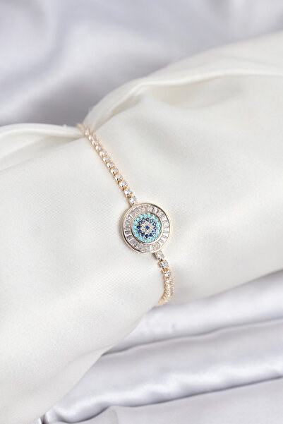 blackpure Gold Color Nazar Model Zircon Stone Elevator Waterway Bracelet