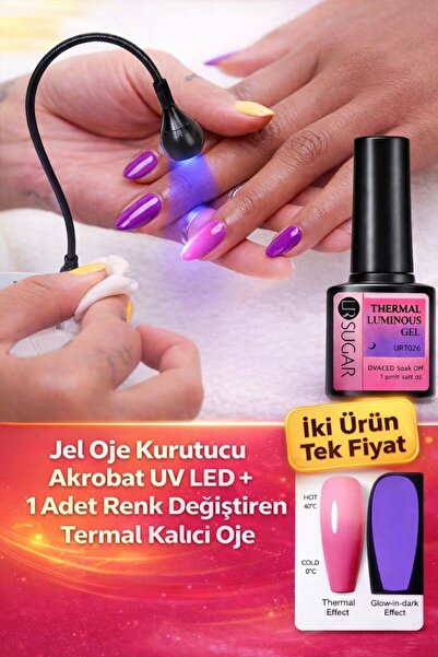 alaraycosmetics Akrobat UV LED Jel Oje Kurutucu + 1 Adet Renk Değiştiren Term...
