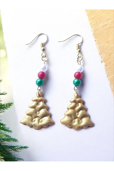 escoines koleksiyon Escoines Handmade Gold Color Dough Earrings Lightweight O...