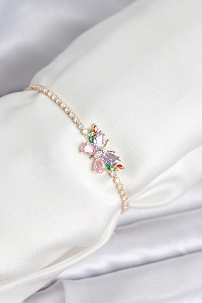 blackpure Colorful Butterfly Model Zircon Stone Elevator Waterway Women's Bra...