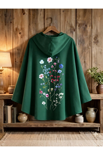 ship master Green Women's Hooded Poncho Cape – Premium Stylish Standard Size