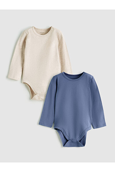 LC Waikiki Blue bicycle collar baby boy snap-on bodysuit 2-pack