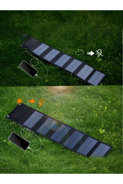 SOSYETEZGAHI Katlanabilir USB Güneş Enerji Paneli - Esnek 5V Cep Telefonu Şar...