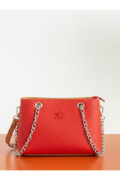 Çanta Trend Polo Of Colors Women's Shoulder Bag with Chain Detail