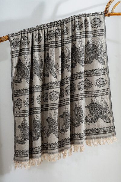 Comfort Craft 100% Cotton Sofa Throw Tv Blanket, Black Caretta 130X170 cm Hig...