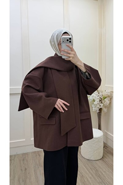 Minharir Kadın Atkılı Kaşe Kaban – Premium Kalite ve Düğmeli Tasarım, Tesettü...