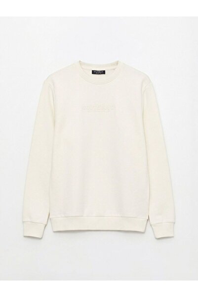 LC Waikiki SOUTHBLUE guler rotund Swea pentru bărbați cu broderie tricou