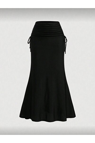 Dressco Cindy - Beli Büzgülü Balık Form Maxi Etek
