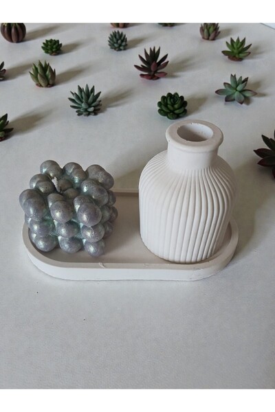 Doğal bubble kokulu mum ve vazo tasarımı