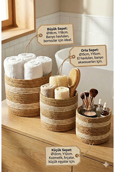 sever ithalat Набір з 3-х плетених органайзерів - багатофункціональна коробка...