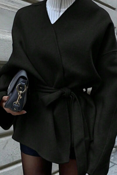 Hollyhocks Comfortable Fit Cashmere Cardigan/Jacket with Tie Detail