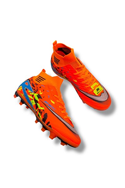 güneşayakkabı Mercurıal Çoraplı Unisex Krampon Neon Turuncu Desenli