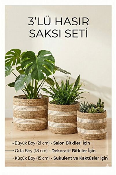 sever ithalat Набір з 3 плетених кошиків-органайзерів - Декоративний настільн...