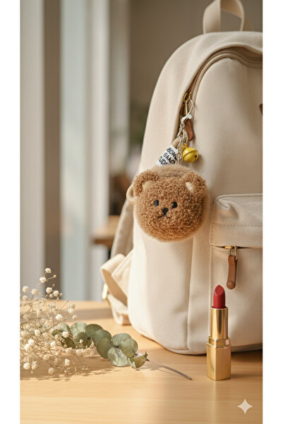 Şirin Breloc cu oglindă și ursuleț de pluș - Oglindă de machiaj cu două fețe ...