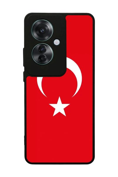 BGAKSESUAR حافظة لامعة فاخرة متوافقة مع هاتف أوبو رينو 11F بتصميم العلم التركي