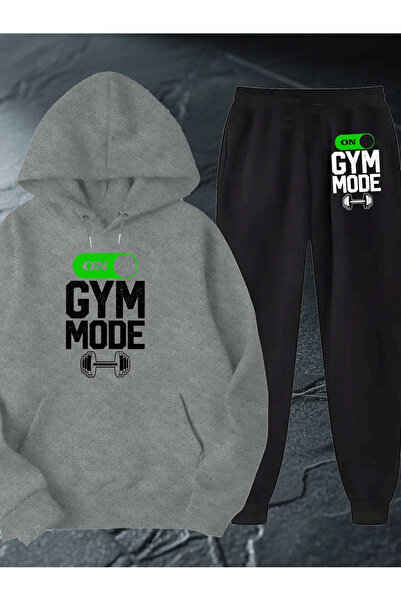 ibibik moda Sweatshirt Sweatpants Jogger Gym Printed Tracksuit Set Hooded