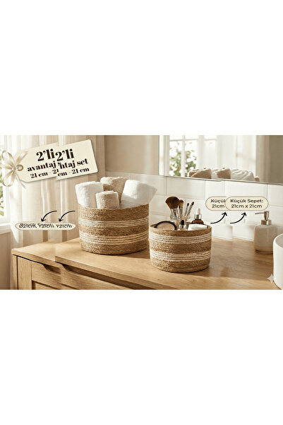 sever ithalat Set de 2 coșuri de depozitare pentru baie - Cutie organizatoare...