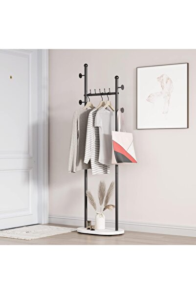 Generic Smlttel Black Clothing Rack With Shelves