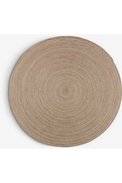 DavidaHome Outdoor or indoor rug, round, 160 cm, beige with gray