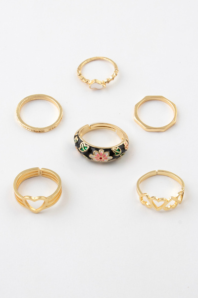 Sortie Aksesuar Çiçek Yaprak Kalp Figürlü Mineli Boyu Ayarlanabilir Çelik Yüz...