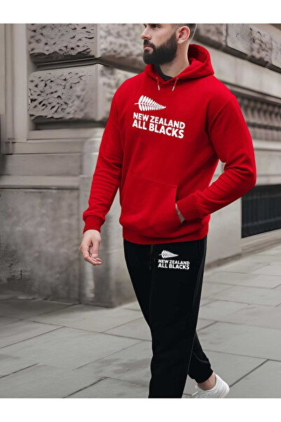 ibibik moda New zealand printed Hooded tracksuit set - Hooded sweatshirt top ...