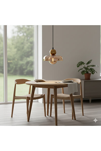 VEYRA Modern Retro Bal Camlı Sarkıt Avize - Dekoratif Amber Tekli Avize