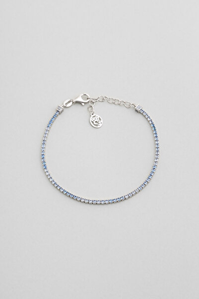 So CHIC... Gökkuşağı Dansı 18 Ayar Beyaz Altın Kaplama 19 Cm Su Yolu Bileklik