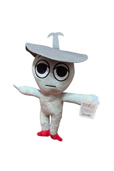 OEM Jucărie de pluș Sprunki Cluckr cu mâini și picioare, gri deschis, 25 cm