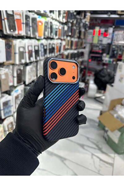 Bilişim Aksesuar iPhone 17 Pro Max Karbon Magsafe Kılıf - Mavi