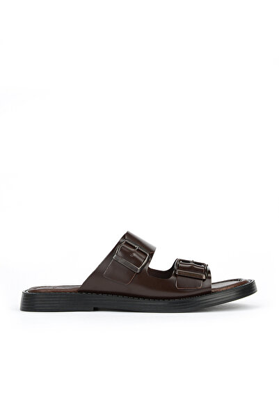 Ziya , Men's Genuine Leather Slippers 1611045Zm160 Brown