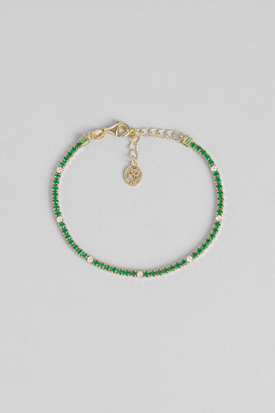 So CHIC... Gökkuşağı Yolculuğu 18 Ayar Sarı Altın Kaplama 19 Cm Su Yolu Bileklik