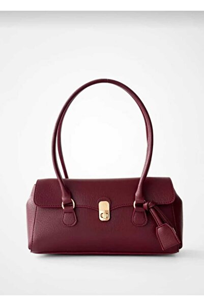 EG BAGS Pera Vintage Omuz Çantası Bordo