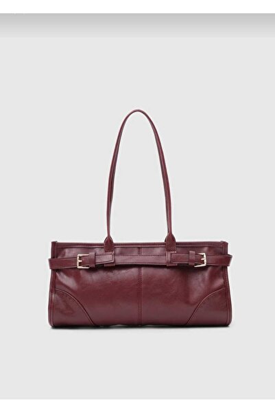 EG BAGS Siola Vintage Baget Çanta Bordo