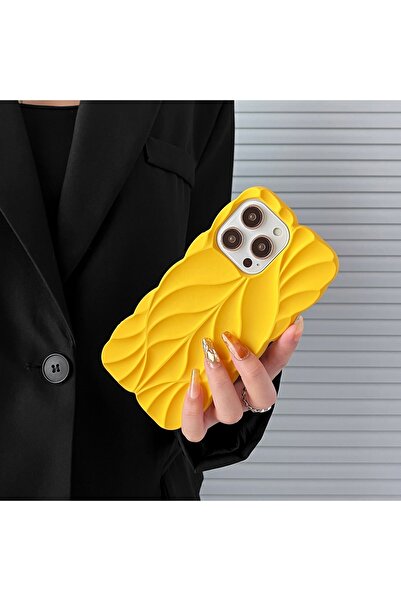 Olinza Shop iPhone Xr Compatible Wave Soft Yellow Color Case