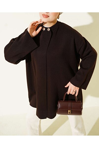 Burcia Double Button Knitwear Poncho