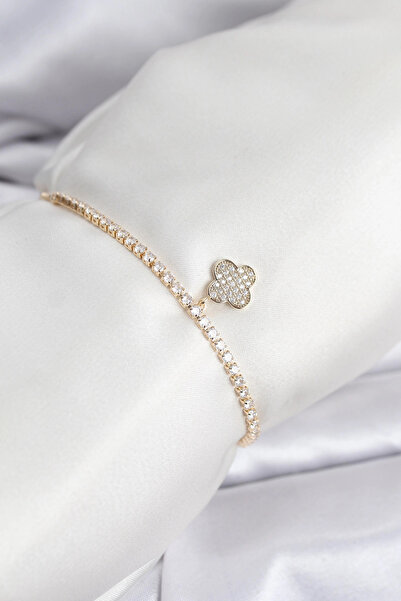 lowell home سوار يونكا موديل زيركون ذهبي اللون مع حجر الزركون وحلقة معلقة