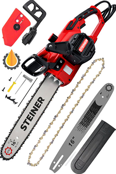 STEİNER 1800 W Kömürsüz Motor Çelik Şanzuman Bakir Sargili Elektrikli Ağaç Od...