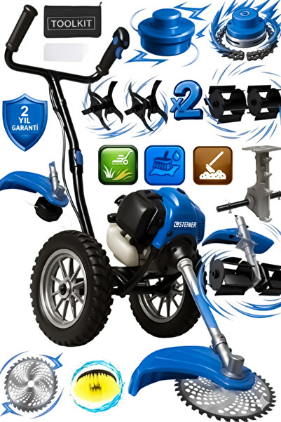 STEİNER M 5200 Tekerlekli Benzinli Motorlu Ot Çalı Tırpanı Çim Biçme Makinesi...